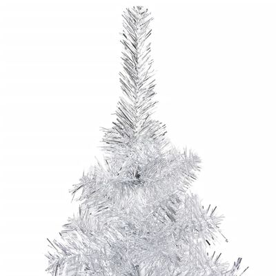 vidaXL Árbol de Navidad preiluminado con luces y bolas plateado 120 cm