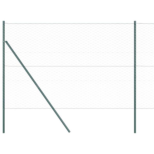 vidaXL Poste de Valla Verde 100 x 1,5 m (malla de 50 mm) Acero y PVC