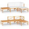 vidaXL Set de muebles de jard&iacute;n 4 pzas madera de teca y cojines crema