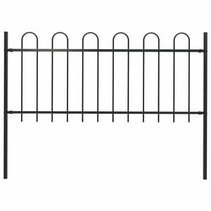 vidaXL Valla de jard&iacute;n BOXTEL con aro superior de acero, 181 x 100 cm, negro