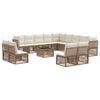 vidaXL Conjunto de sof&aacute;s de jard&iacute;n 14 uds. Beige rat&aacute;n sint&eacute;tico