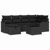 vidaXL Conjunto de sof&aacute; de jard&iacute;n 7 uds. Polirat&aacute;n