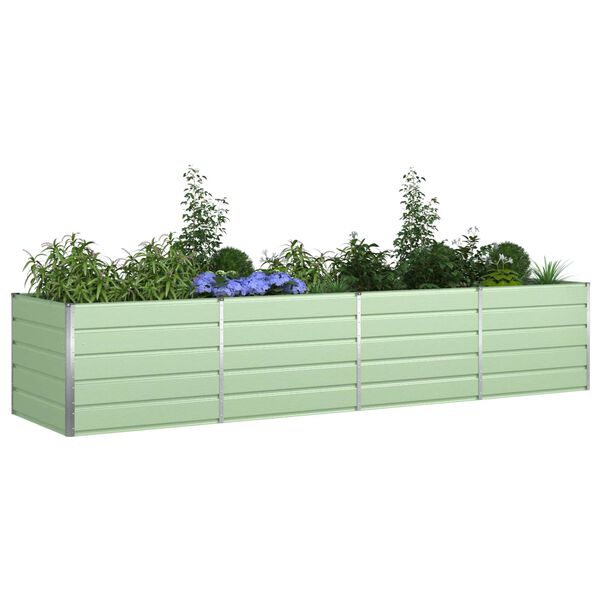 vidaXL Jardinera Verde Pastel 195 x 100 x 45 cm Acero Galvanizado