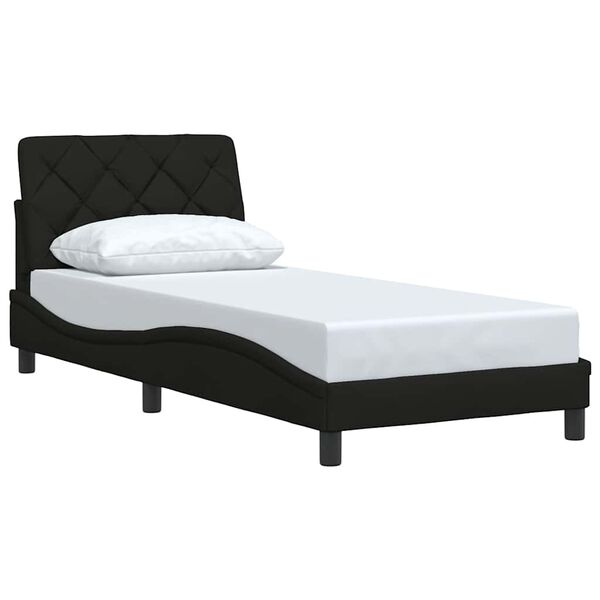 vidaXL Estructura de cama sin colch&oacute;n tela negro 80x200 cm