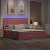 vidaXL Cama con almacenamiento y LED Rosa 180 x 200 cm Terciopelo