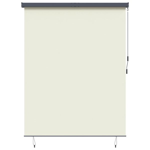 vidaXL Estor enrollable Rayado Crema 200 x 250 cm Tela y Aluminio