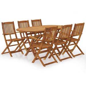 vidaXL Set comedor de jard&iacute;n plegable 7 piezas madera maciza de acacia