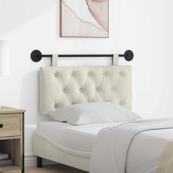 vidaXL Cabecera Colgante Crema 100 x 55 x 7 cm Terciopelo