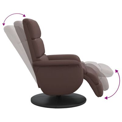 vidaXL Sillón reclinable con reposapiés cuero sintético marrón