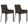vidaXL Sillas de comedor giratorias 2 unidades tela marr&oacute;n