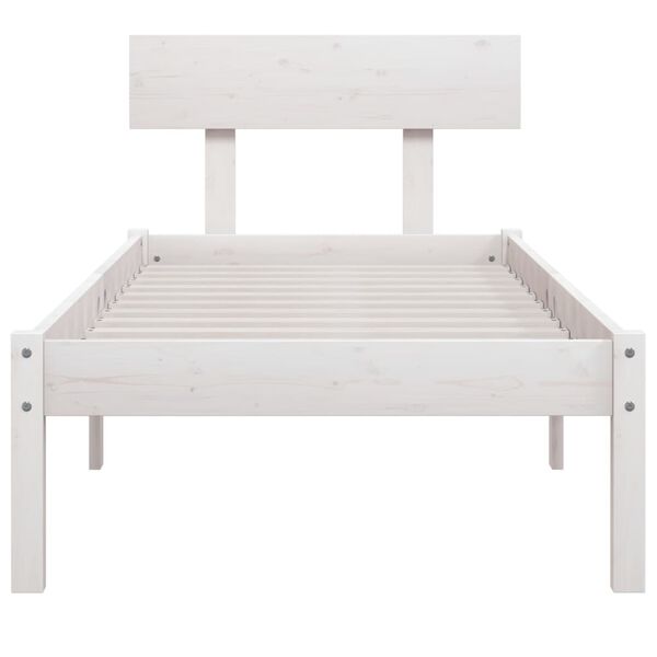 vidaXL Estructura de cama individual sin colch&oacute;n madera pino blanco
