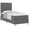 vidaXL Cama tipo Box Spring con colch&oacute;n Gris oscuro 80 x 200 cm tela