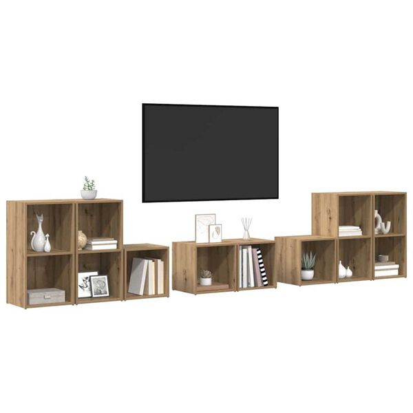 vidaXL Juego de muebles de TV 8 pcs Roble artesanal