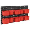 vidaXL Estante de contenedor Manual Negro y rojo 77,5 x 2 x 39 cm PP
