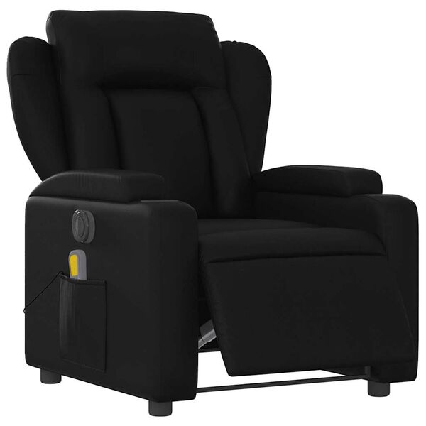 vidaXL Sillón de masaje reclinable eléctrico cuero sintético negro