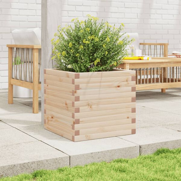 vidaXL Jardinera de madera maciza de pino 50x50x46 cm