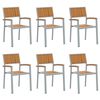 vidaXL Silla Apilable 6 uds. Marr&oacute;n Madera de Acacia S&oacute;lida Apilable