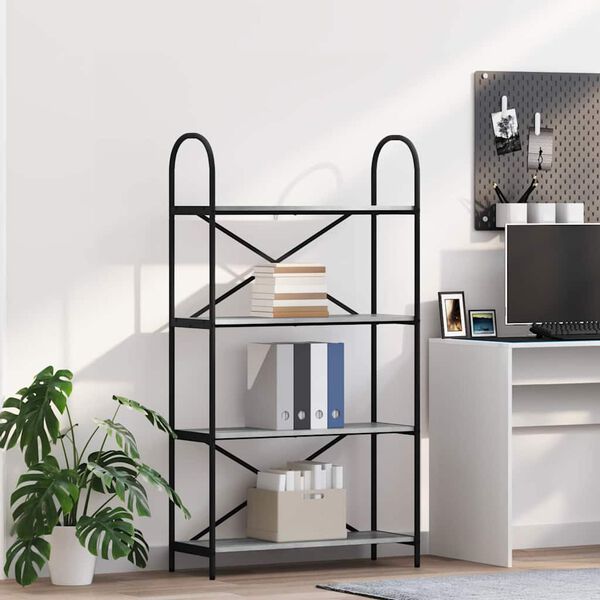 vidaXL Estante de libros Gris Sonoma 80 x 30 x 146 cm