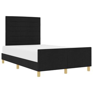 vidaXL Estructura de cama con cabecera Negro 140 x 200 cm tela