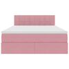 vidaXL Cama con almacenamiento Rosa 140 x 200 cm Terciopelo