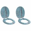 vidaXL Asiento de inodoro de cierre suave 2 uds. Azul 44 x 38 cm