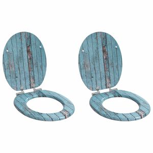 vidaXL Asiento de inodoro de cierre suave 2 uds. Azul 44 x 38 cm