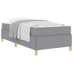 vidaXL Estructura de cama con colch&oacute;n Gris Claro 90 x 190 cm tela