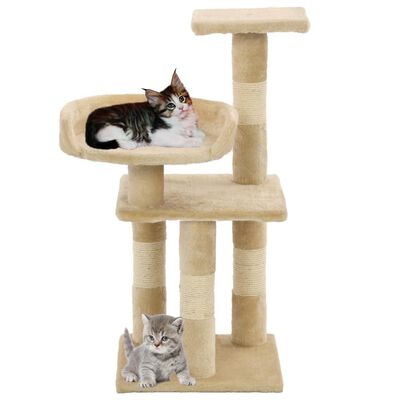 vidaXL Rascador para gatos con postes de sisal 65 cm beige