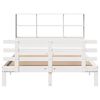 vidaXL Cama con estanter&iacute;a sin colch&oacute;n madera maciza blanca 120x200 cm