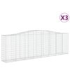 vidaXL Cestas de gaviones 3 uds forma de arco hierro 400x50x120/140 cm