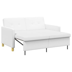vidaXL Sof&aacute; cama desplegable Blanco Tela