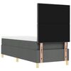 vidaXL Cama Box Spring LED con colch&oacute;n Gris oscuro 80 x 200 cm tela