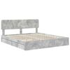 vidaXL Cama con almacenamiento con cabecera Gris Concreto 200 x 200 cm