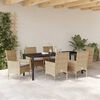 vidaXL Conjunto de Comedor de Jard&iacute;n 7 pcs Beige rat&aacute;n sint&eacute;tico
