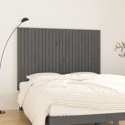 vidaXL Cabecero de cama de pared madera maciza pino gris 159,5x3x110cm