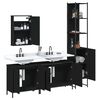 vidaXL Juego de muebles de ba&ntilde;o 4 pzas madera contrachapada negro