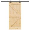 vidaXL Puerta corredera con herrajes madera maciza de pino 80x210 cm