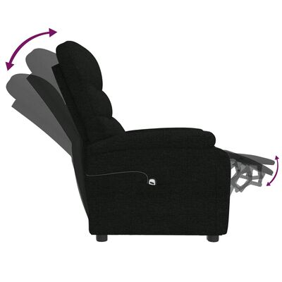 vidaXL Sillón reclinable eléctrico de tela negra