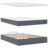 vidaXL Estructura cama otomana con colchones gris oscuro 140x200cm
