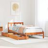 vidaXL Estructura de cama sin colch&oacute;n madera maciza marr&oacute;n 75x190 cm