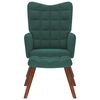 vidaXL Sill&oacute;n relajante con taburete de terciopelo verde oscuro