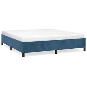 vidaXL Estructura de cama sin colch&oacute;n terciopelo azul oscuro 180x200cm