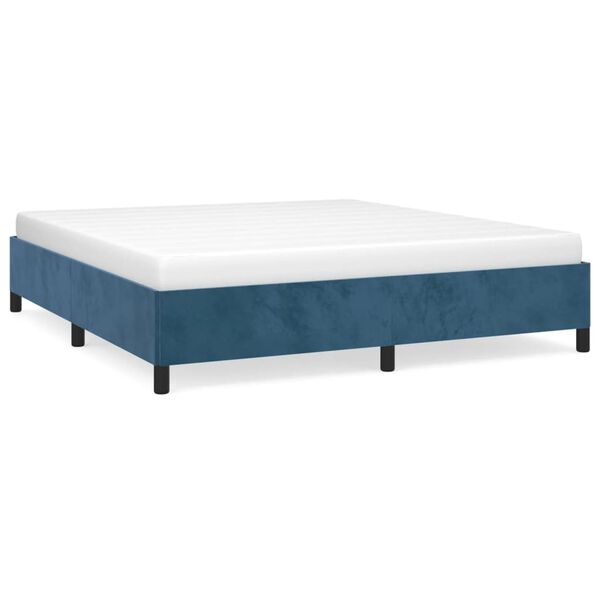vidaXL Estructura de cama sin colch&oacute;n terciopelo azul oscuro 180x200cm