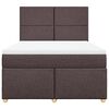 vidaXL Cama box spring con colch&oacute;n tela marr&oacute;n oscuro 140x190 cm