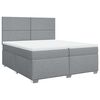 vidaXL Cama box spring con colch&oacute;n tela gris claro 200x200 cm