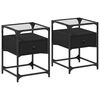 vidaXL Mesitas de noche 2 uds madera de ingenier&iacute;a negro 40x30x50 cm