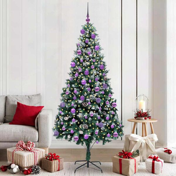 vidaXL Árbol de Navidad artificial Verde 210 cm PVC y Acero y Plástico