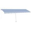 vidaXL Toldo retr&aacute;ctil manual con luz LED azul y blanco 600x300 cm