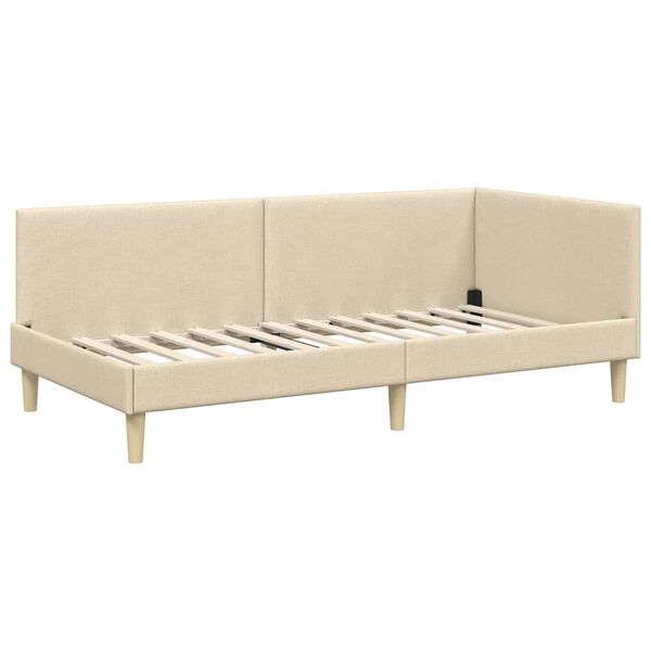 vidaXL Estructura de cama en esquina Crema 80 cm x 200 cm Terciopelo