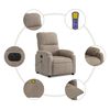vidaXL Sill&oacute;n reclinable masaje el&eacute;ctrico tela microfibra gris taupe